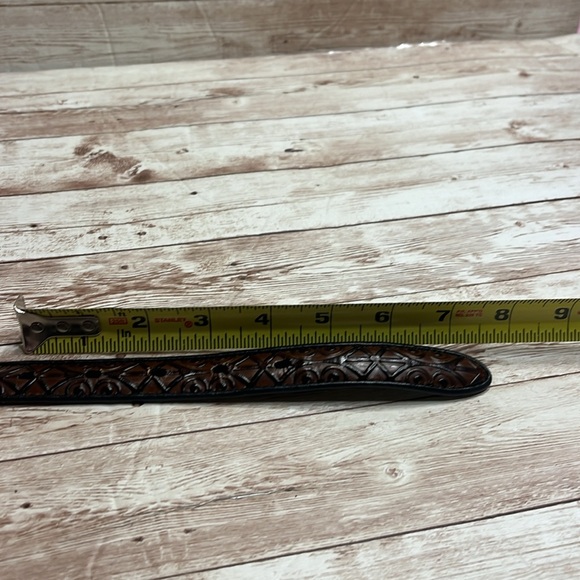 Brighton Brown Leather Belt Embossed Size S/28 - Picture 9 of 11